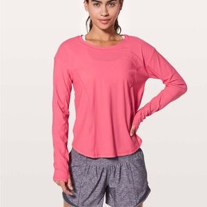 lululemon athletica Hot Pink Long Sleeve Athletic Tee